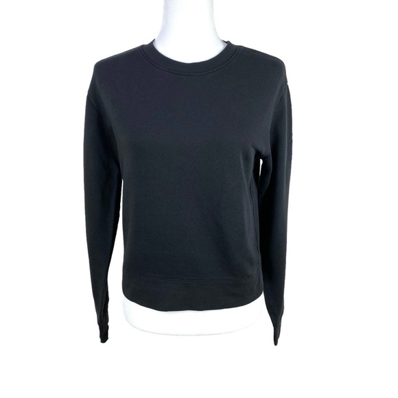 Vince Black Sweatshirt Raglan Pullover Women’s Size S Crop Relaxed Comfy Fit - Picture 13 of 16